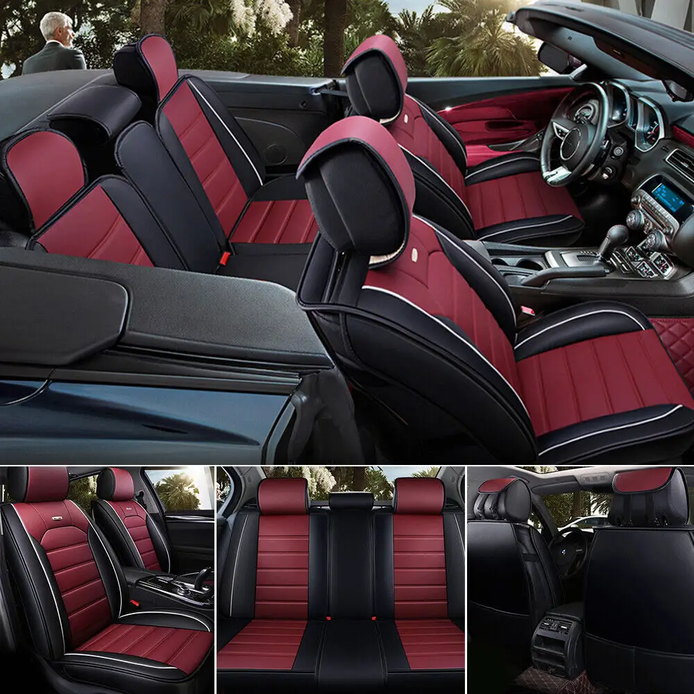 Universal for Sedan SUV Truck Full Set Waterproof Leather 5 Layer Car Seat Cover