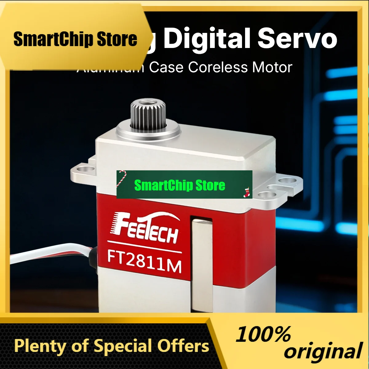 SmCpFT2811M 7.4V 11kg Coreless Motor Full Metal Aluminum Case Steel Gear PWM Servo For Robot Dexterous Hand Open Source RC Model
