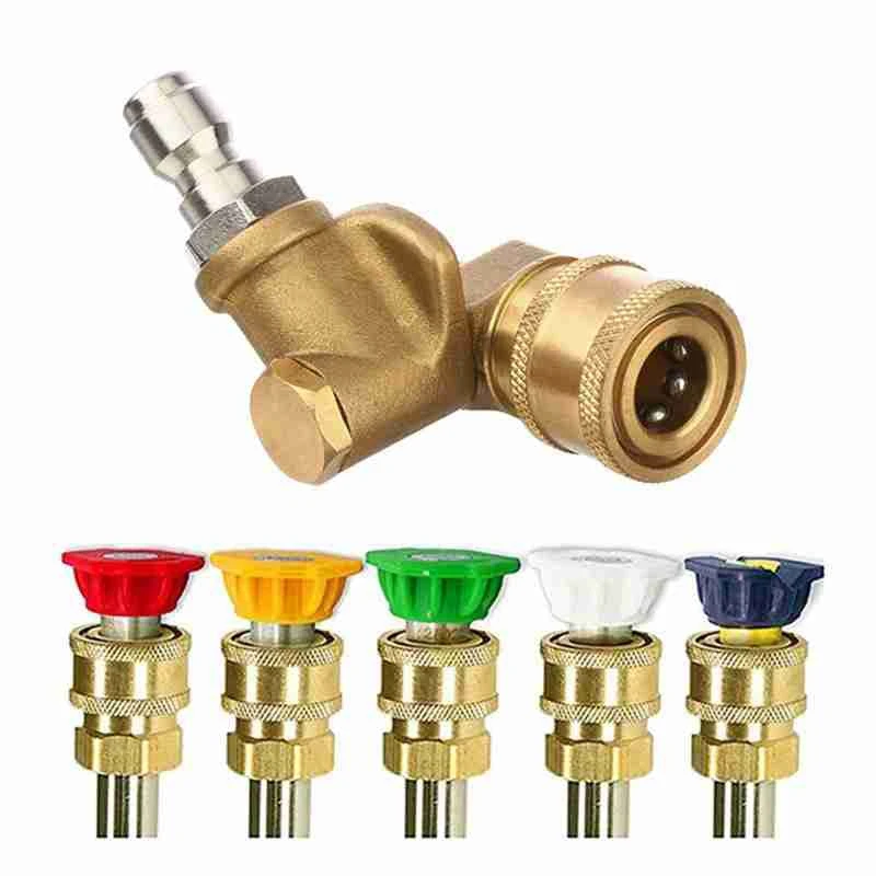 Car Washer High Pressure Washer Nozzle Tips Wand Pivot Coupler Power Spray Kit 4500 PSI Pivot Coupler with Nozzle Tips