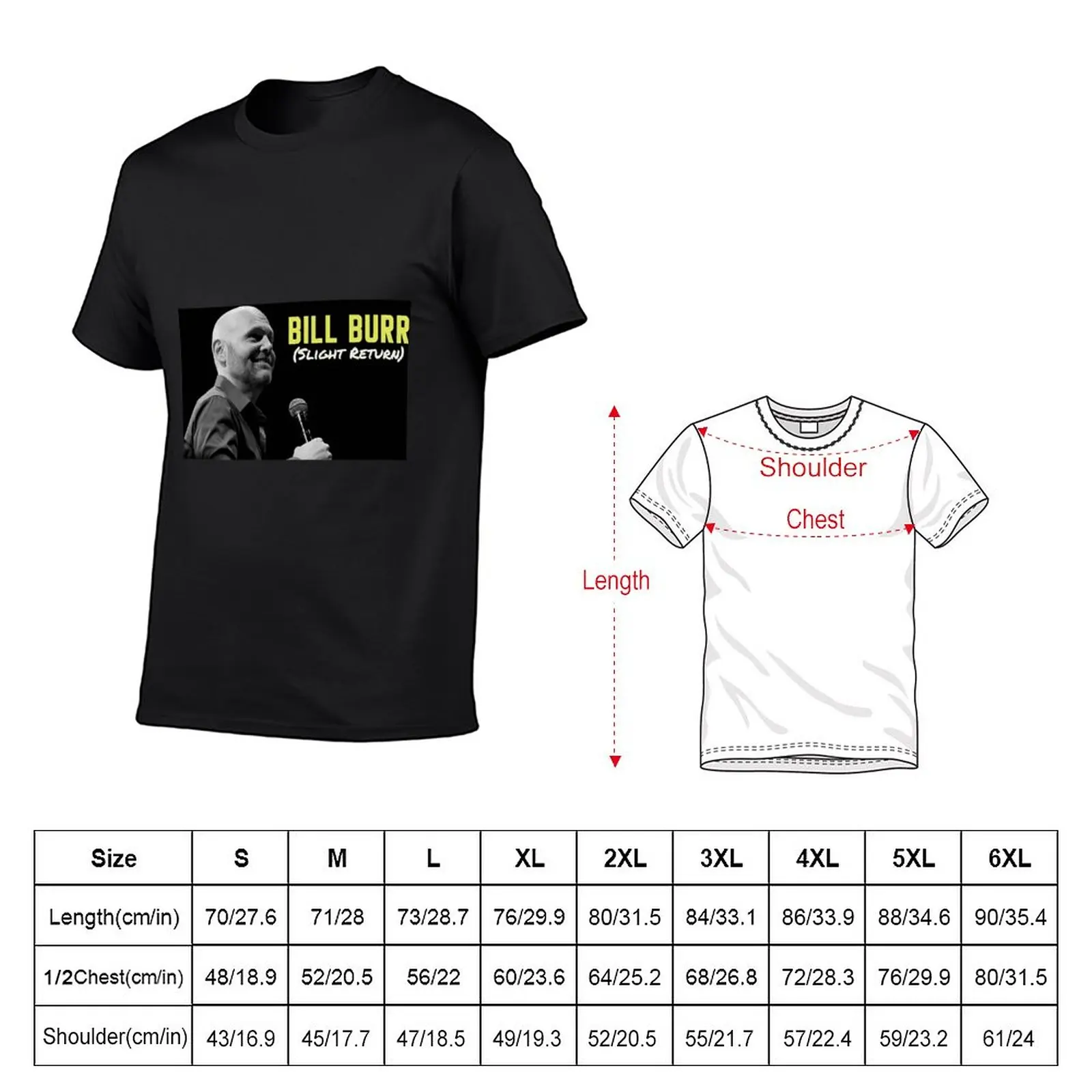 konser Bill Burr rame slight return T-Shirt boys animal print plain plain black t shirts men