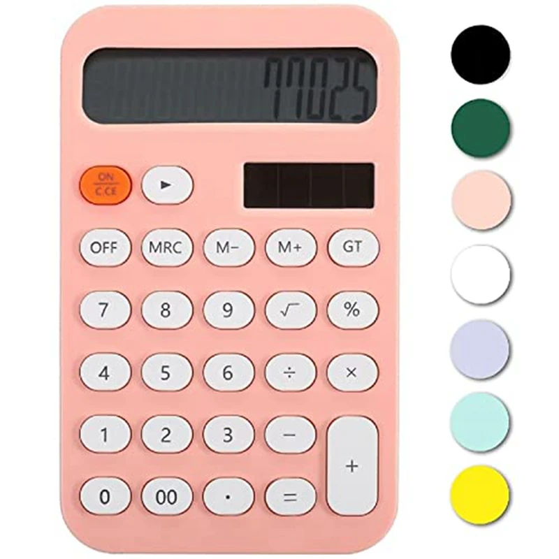 2 Pcs Desk Calculator Basic Calculator With LCD Display For Office And School Purple