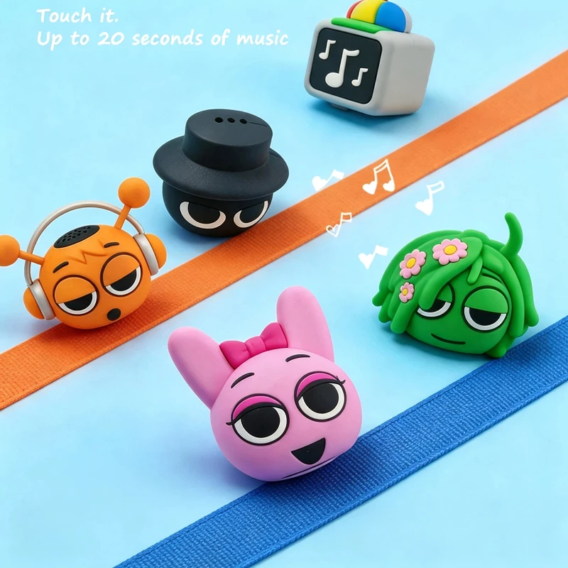 5pcs/Set Hot New Sprunki Sound Cartoon Figures Cute Speaker Soundbox Silicone Doll Mini Desktop Decor Music Game Model Toy Gifts view 3