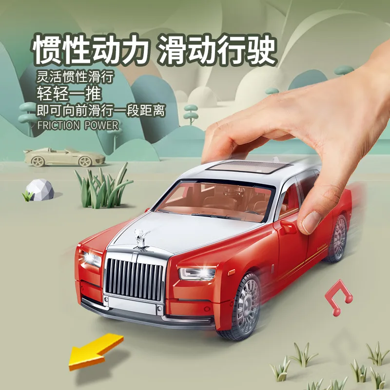 Coche de juguete de lujo de inercia para niños, prensa el techo del coche musical brillante, Manual creativo, abre la puerta, coche extraíble, regalo para niño