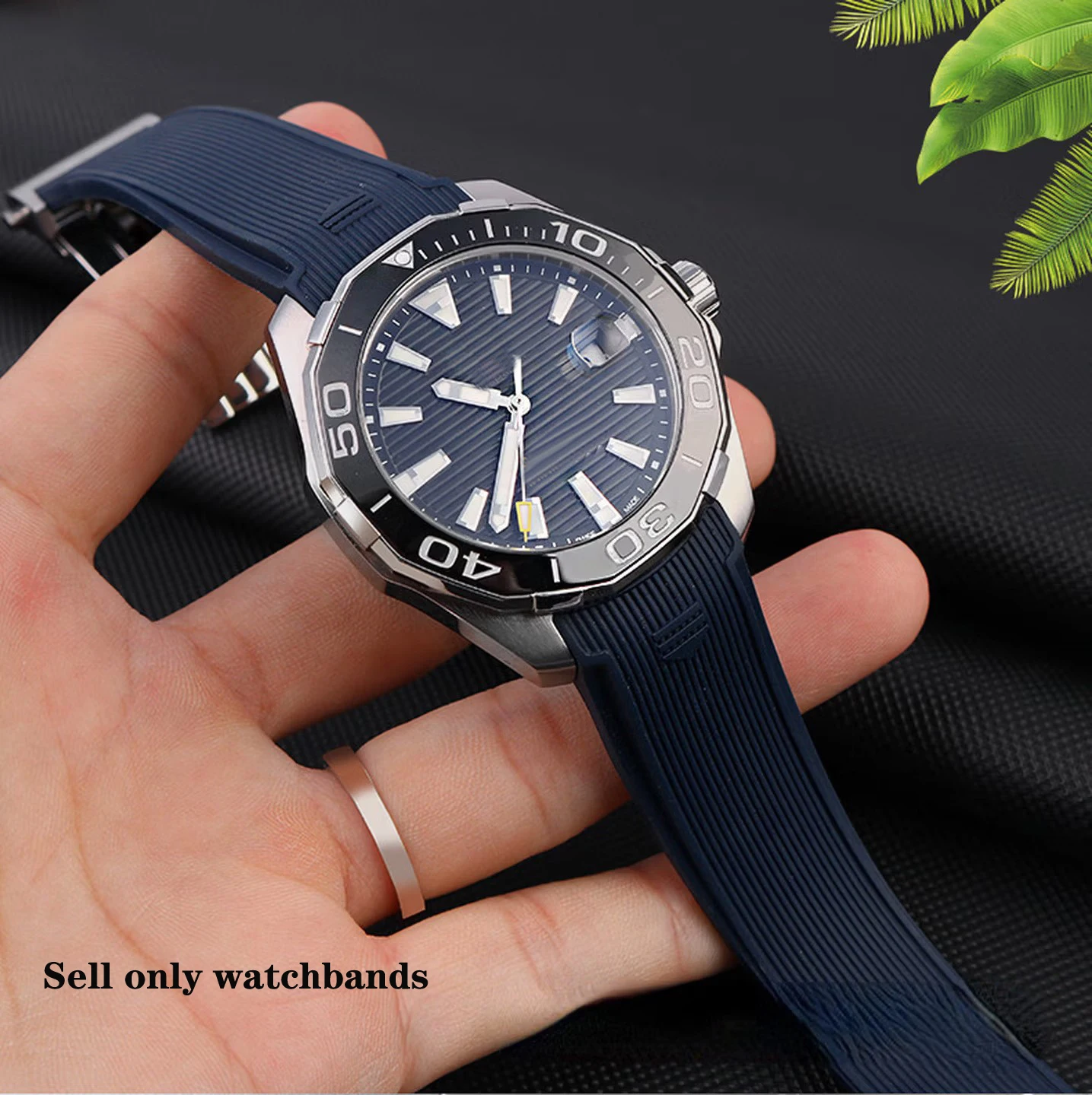 22mm Breathable Comfortable Rubber Solid Stainless Steel Buckle Watch Strap for Tag Heuer Racing 300 F1 43/41mm Series Watchband