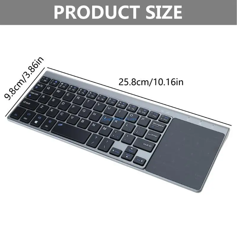 L4MA Wireless Keyboard 2.4G Bluetooth-compatible Keyboard with Touchpad for PC/Laptop