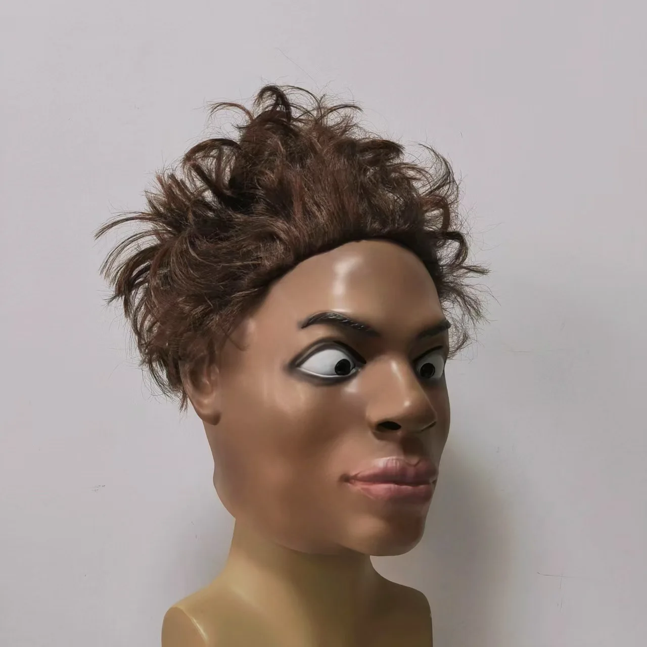 Realistische Latex-Menschenkopfmaske für Männer, Party-Scherzartikel, Kostüm, Halloween-Cosplay-Maske – Detail 5