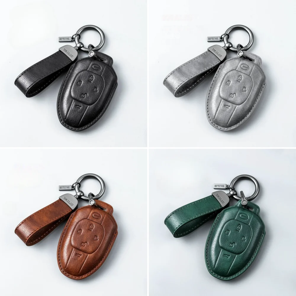 

Leather Car Remote Key Case Cover Shell For Trumpchi GAC GS3 Emzoom 2022 2023 2024 Protector Accessories