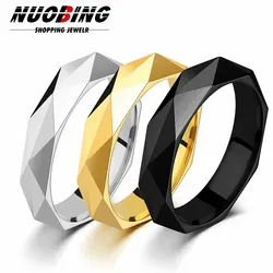 2024 New Couple Wedding Ring 3D Cutting Stainless Steel Promise Love Wedding Women's Engagement Ring Fashion Jewelry Gifts