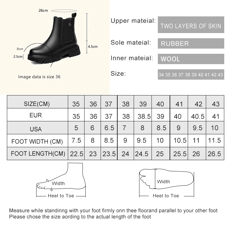 Women Chelsea Boots 2024 New Genuine Leather Winter Shoes Boots Women Casual Platform Large Size Natural Wool Female Rider Boots