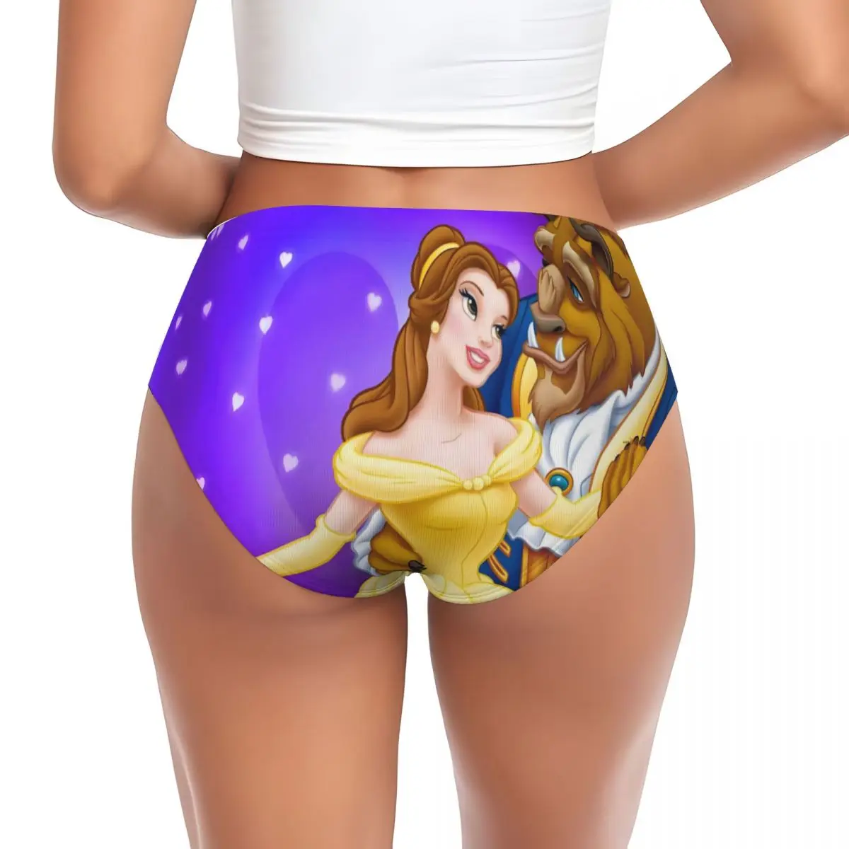 カスタム美女と野獣漫画ブリーフ下着女性用通気性ストレッチコミックパンティー