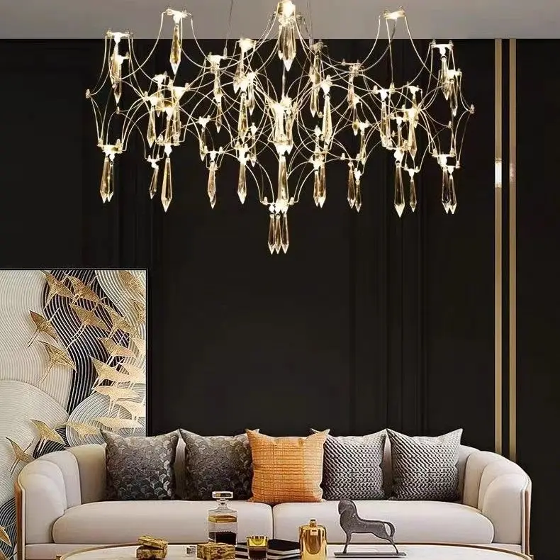 Modern LED Starry Sky Ceiling Chandeliers Firefly Living Dining Room Pendant Lamp Home Decor Hanging Light Luster Fixtures