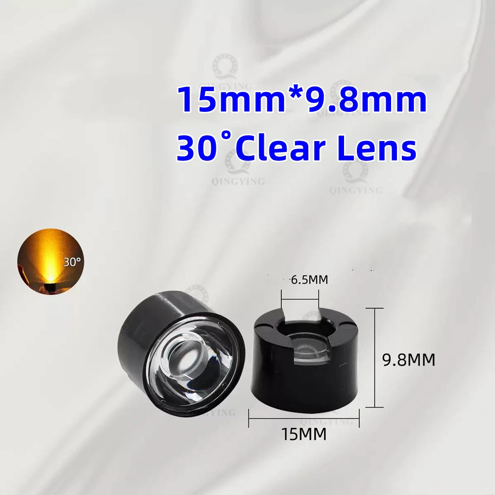 10PCS High Power 1W 3W 5W LED Lens 15mm 16mm 19mm 22mm PMMA Lenses With Bracket  30 45 60 90 100 120 Degree