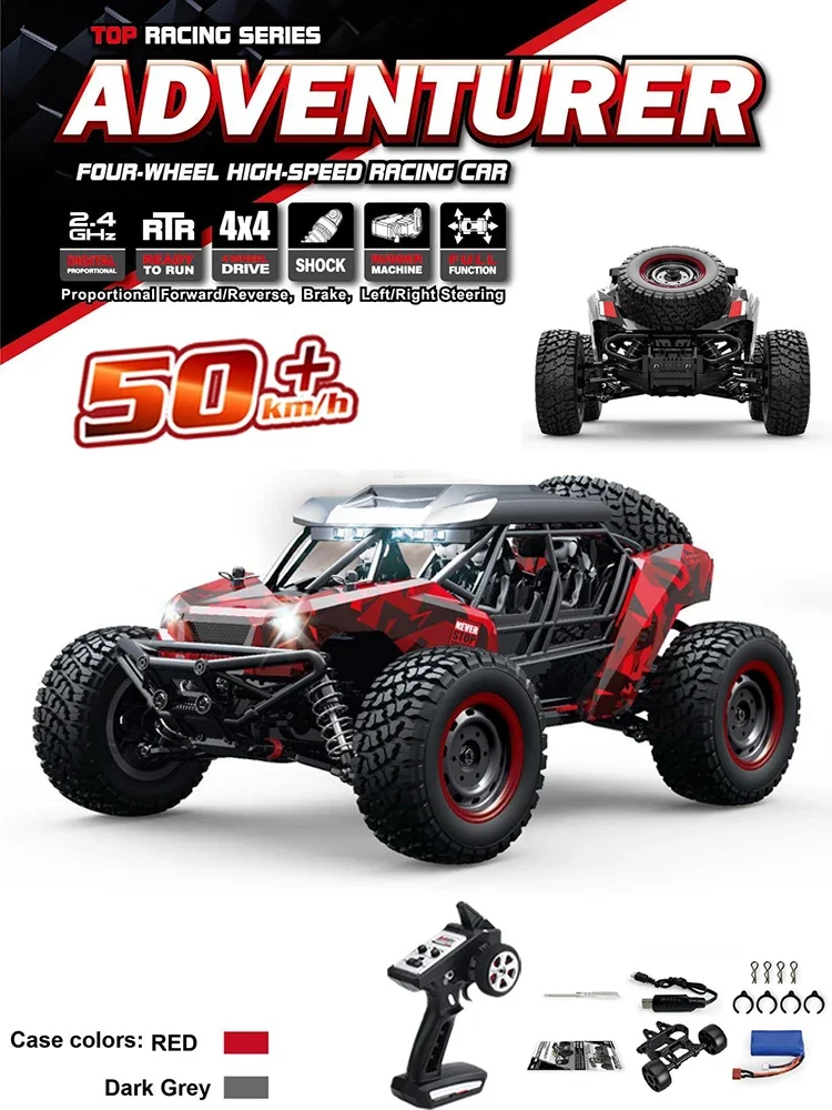 16106 1:16 50 KM/H 4WD RC Auto Met LED Afstandsbediening Off-road Auto Hoge Snelheid Drift Monster Truck voor Kinderen vs Wltoys 144001   Speelgoed - afbeelding 2