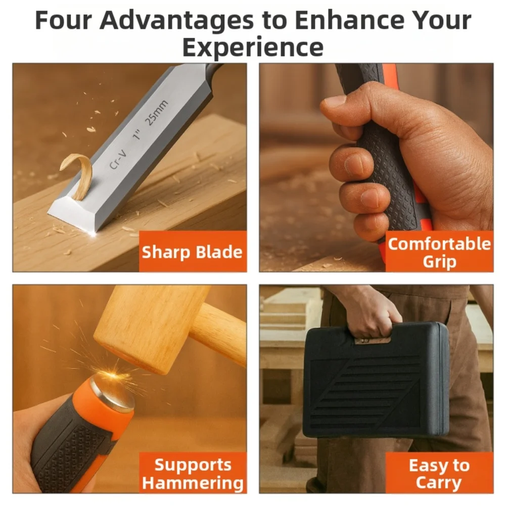 

Premium Wood Chiseling Set: FOR Durable With 6-38mm Sizes & Sharpener Hot-selling Hand Tool Accessories