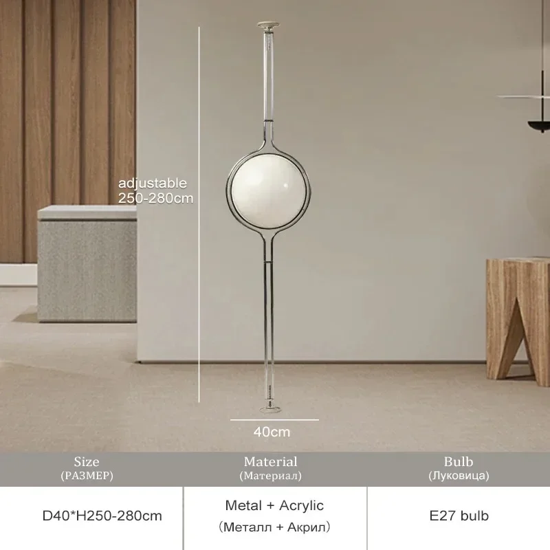 Obervist Modernes Design LED Ball Stehleuchte für Wohnzimmer Hotel Schlafzimmer Stehleuchten Ball Nachttisch Stehleuchte Art Deco Stehleuchte 6