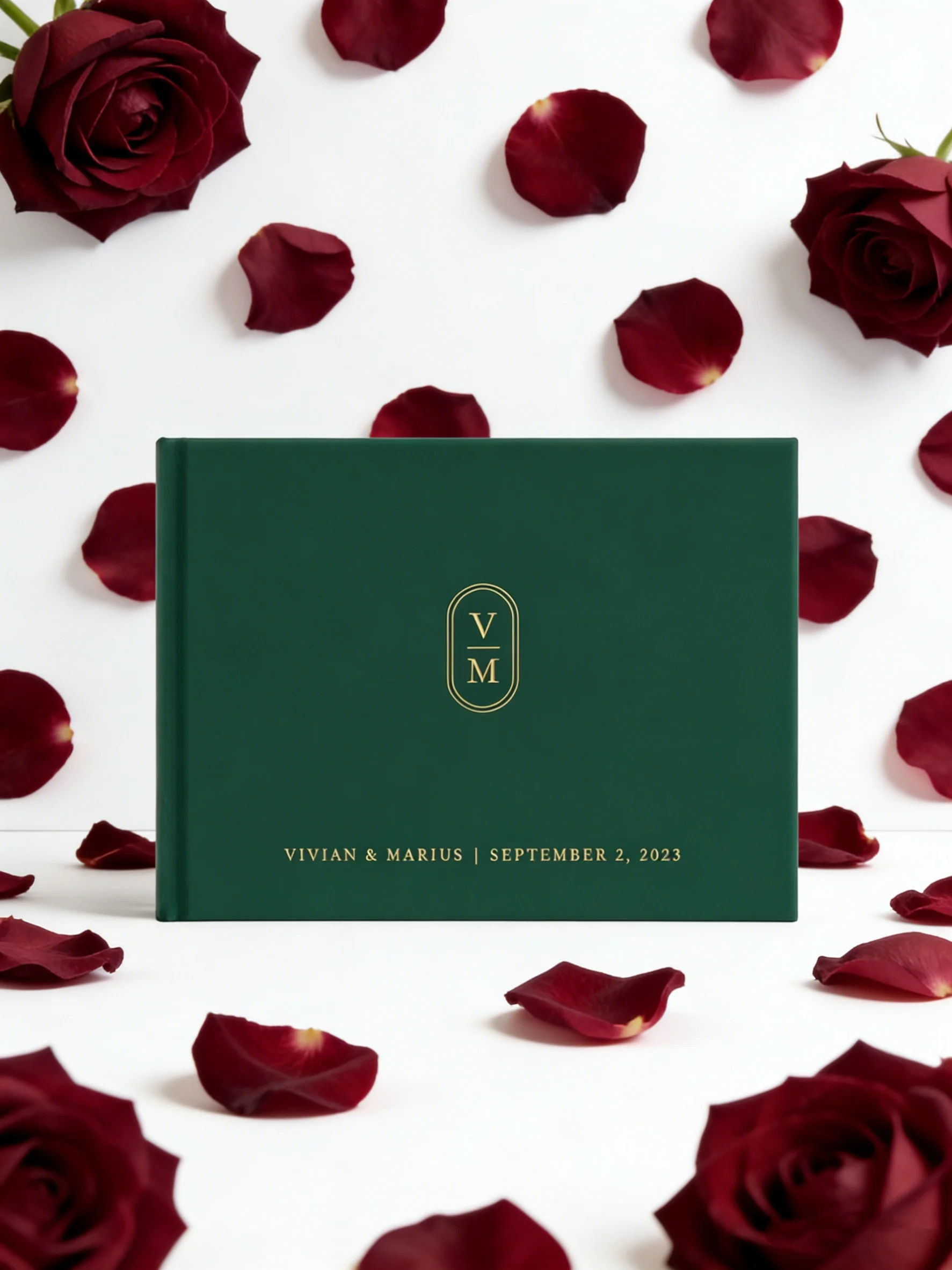 

Custom Elegant Wedding Guest Book Personalized Sign In Photobook Luxury Memory Album for Bridal Shower Engagement Reception