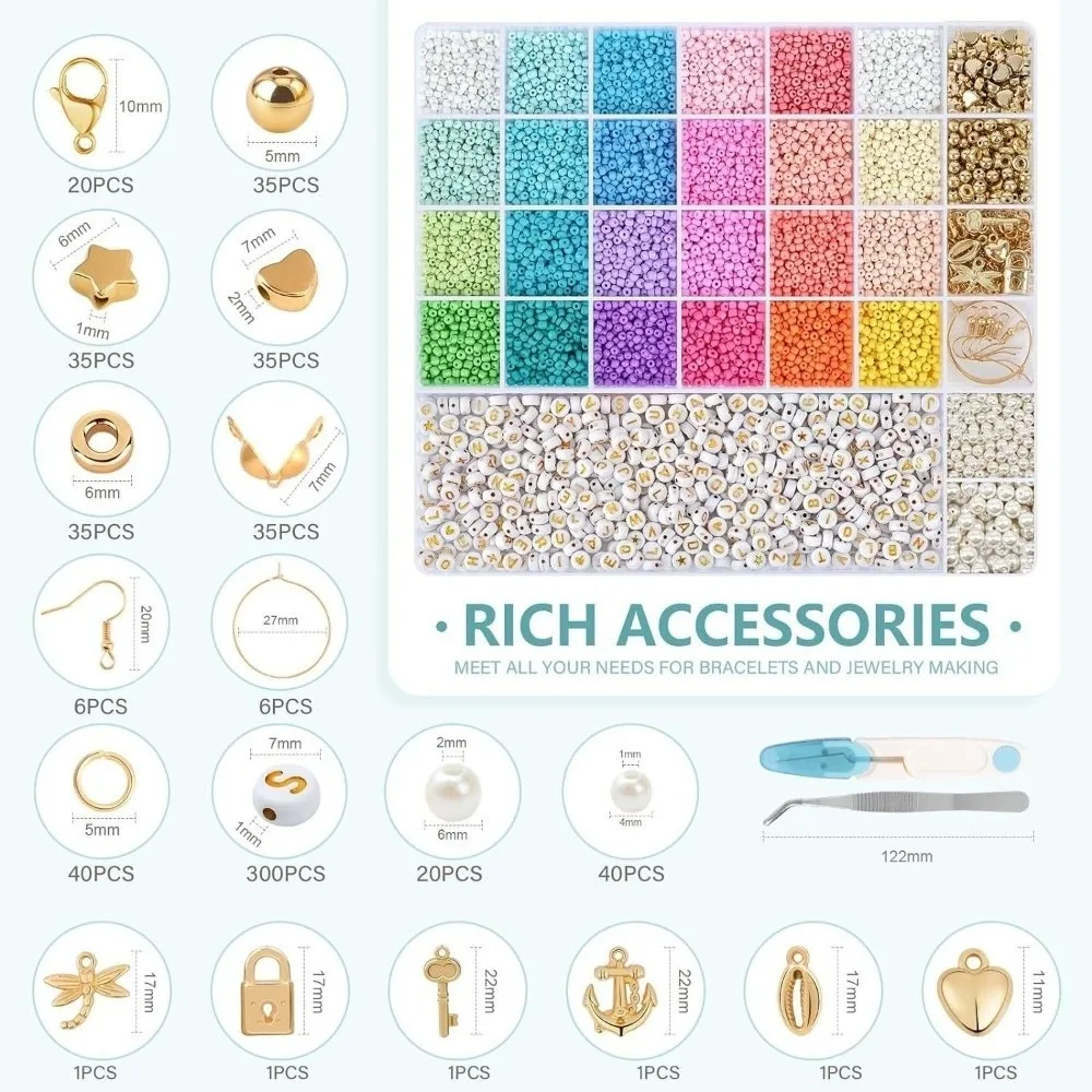 

28+2Grid Jewelry Making DIY Bracelet Phone Strap Kit​ with Letter Bead Necklaces Jewellery Set Handmade Ornament