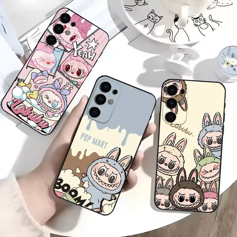 Cool L-Labubu Little Monster gift Phone Case Black Silicone Soft For Samsung S26,S25,S24,S23,S22,S21,S30,Ultra,Plus,Fe,Lite
