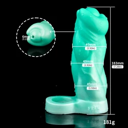 Animal Dildos Thick Dragon Penis Sleeve Hollow Dildo Soft Silicone Sex Toy Sheath Stretchable Cock Enlargement Male SM Sexy Tool