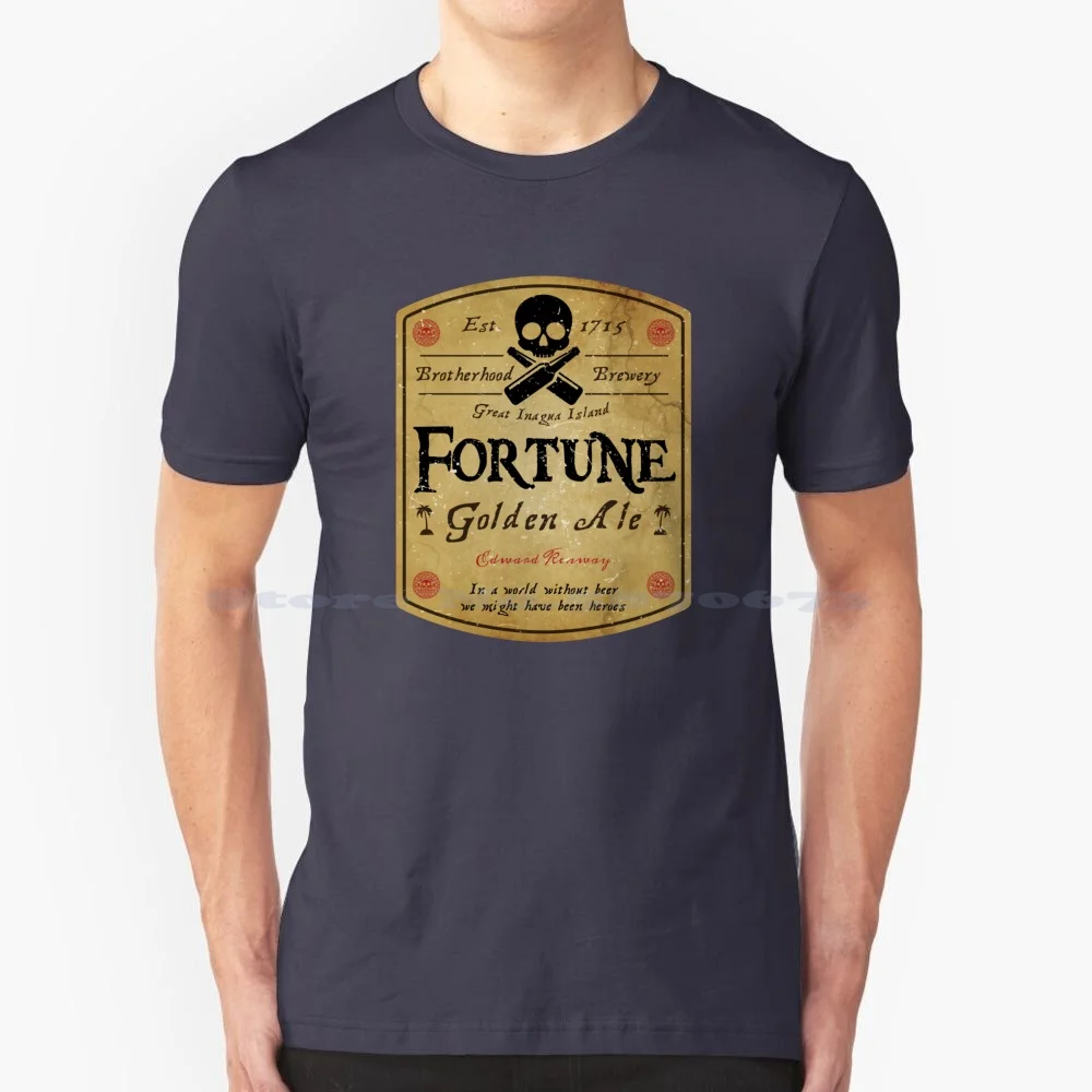 , Fortune Beer Label T Shirt 100% Cotton Tee Altair Ezio Connor Edward Kenway Arno Dorian Jacob Frye Evie Frye Brotherhood