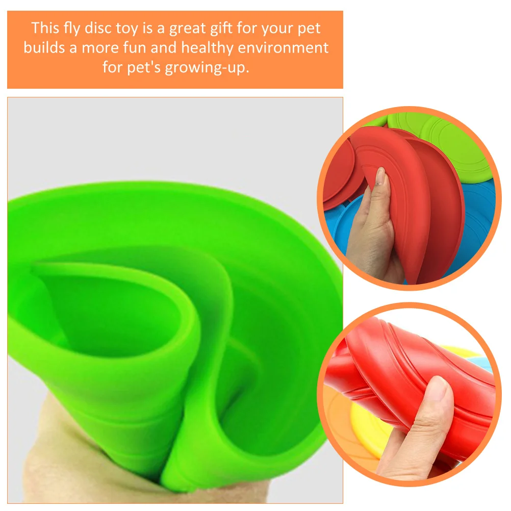 5 Pcs Pet Toys Bite-resistant Dog Disc Throwing Silica Gel Puppy Training Flying Child