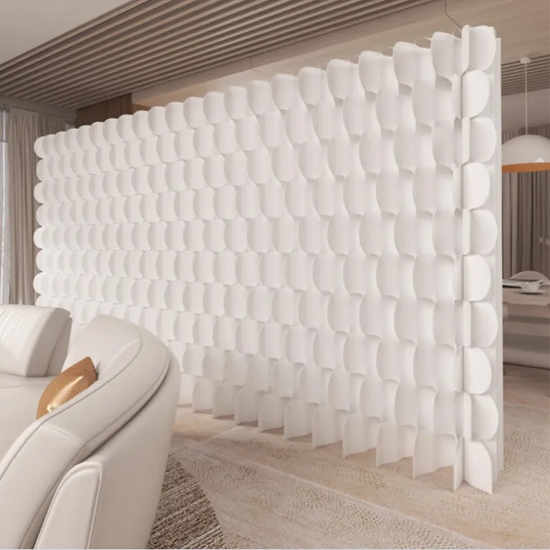 Customized Home Decor Fish Scales White Folding Organ Paper Wall Removable Screens & Room Dividers For Office Porch Partition