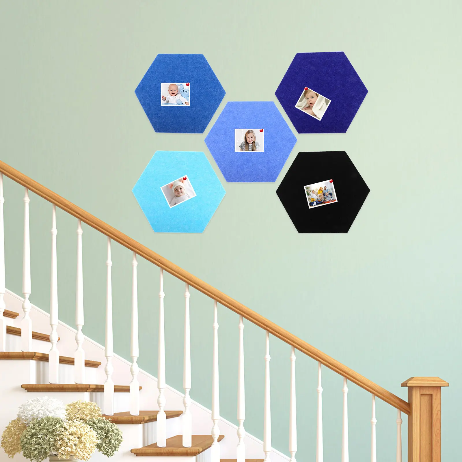 

5Pcs Adhesive Felt Board Creative Bulletin Display Message Notice Board for Office Home School Decoration Organizer