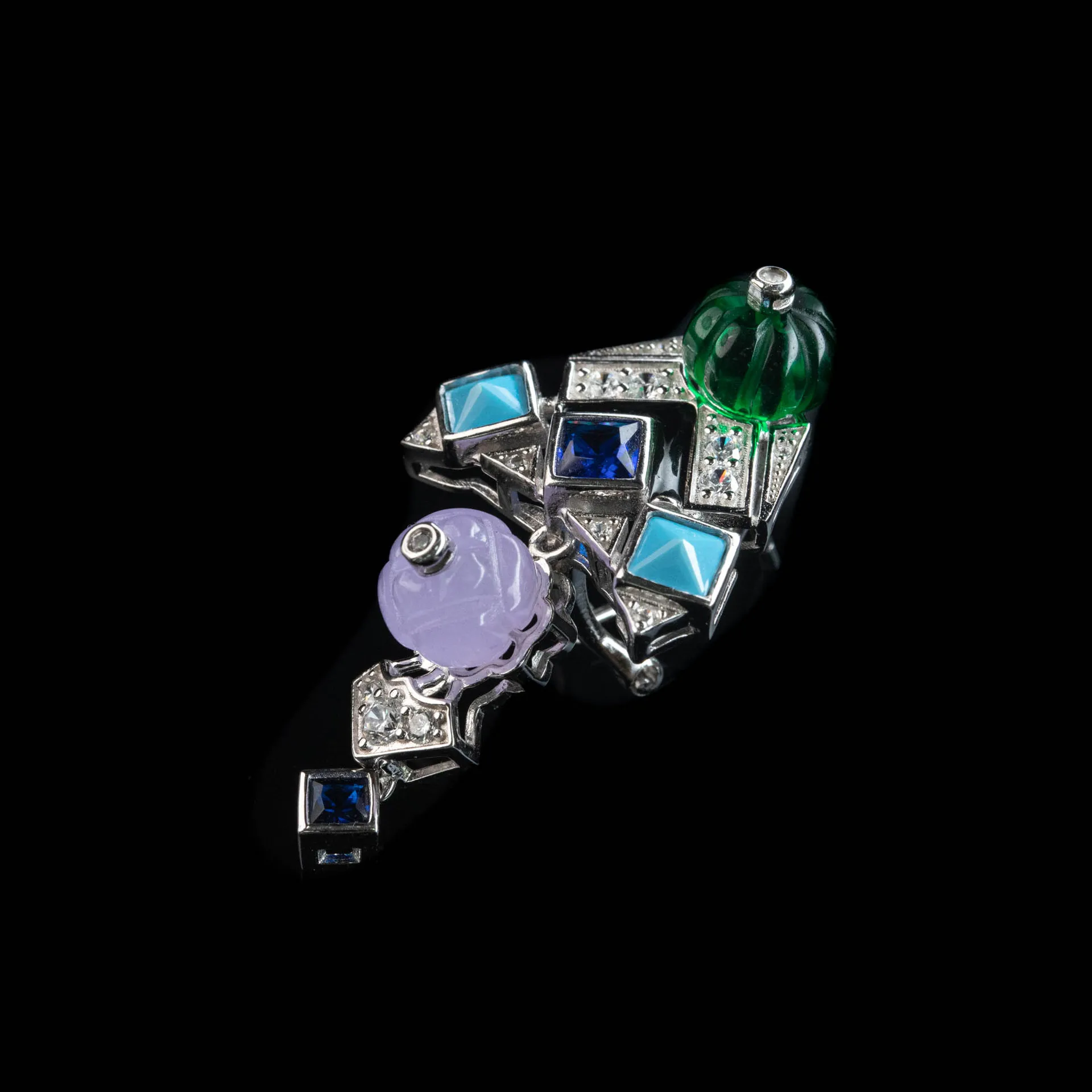 

Inlaid semi-precious stone earrings