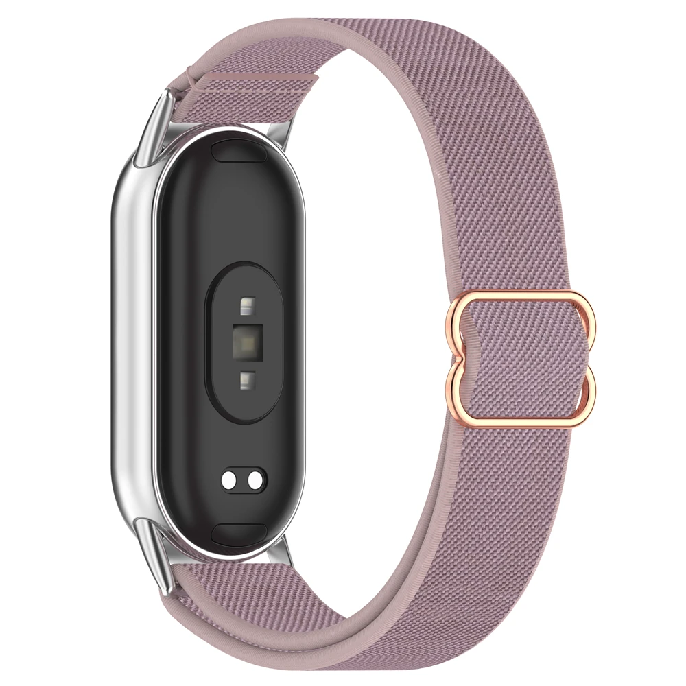 حزام ساعة لـ Xiaomi mi Band 8 8NFC 9 9NFC حزام مضفر من النايلون المطاطي حزام ساعة رياضي سوار معصم ناعم