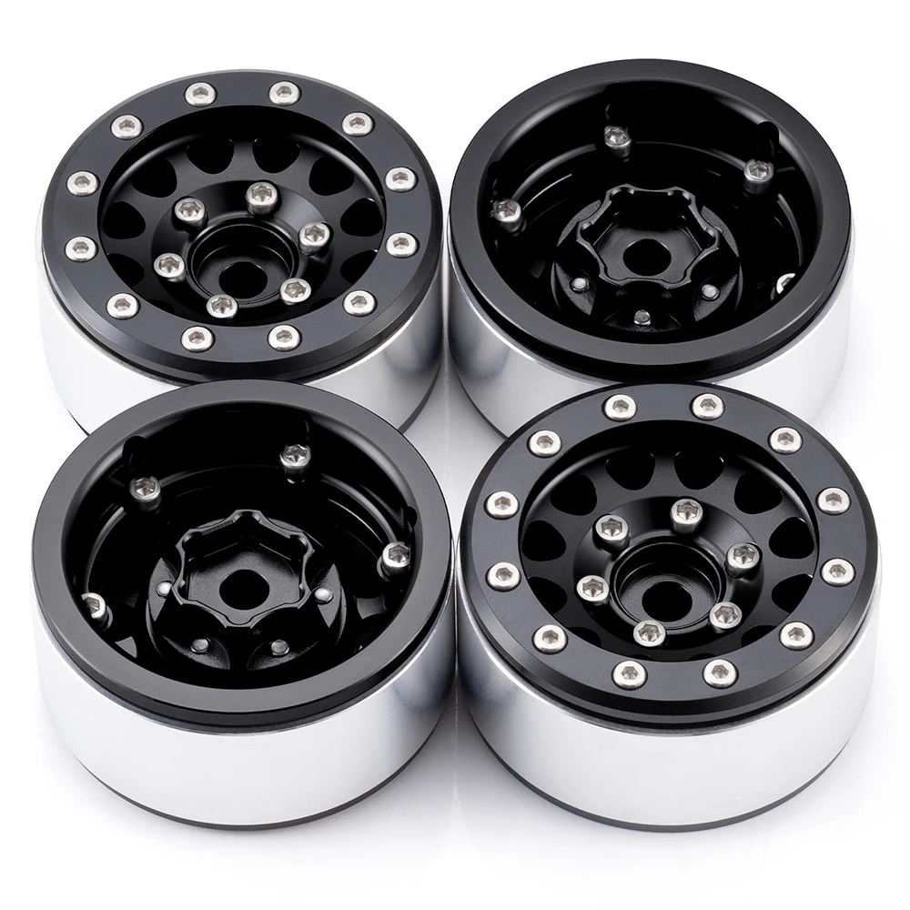 YEAHRUN 4 pièces 1.55 pouces jantes en alliage d'aluminium pour voiture sur chenilles RC Axial 90069 D90 TF2 Tamiya CC01 LC70 MST JIMNY pièces de mise à niveau