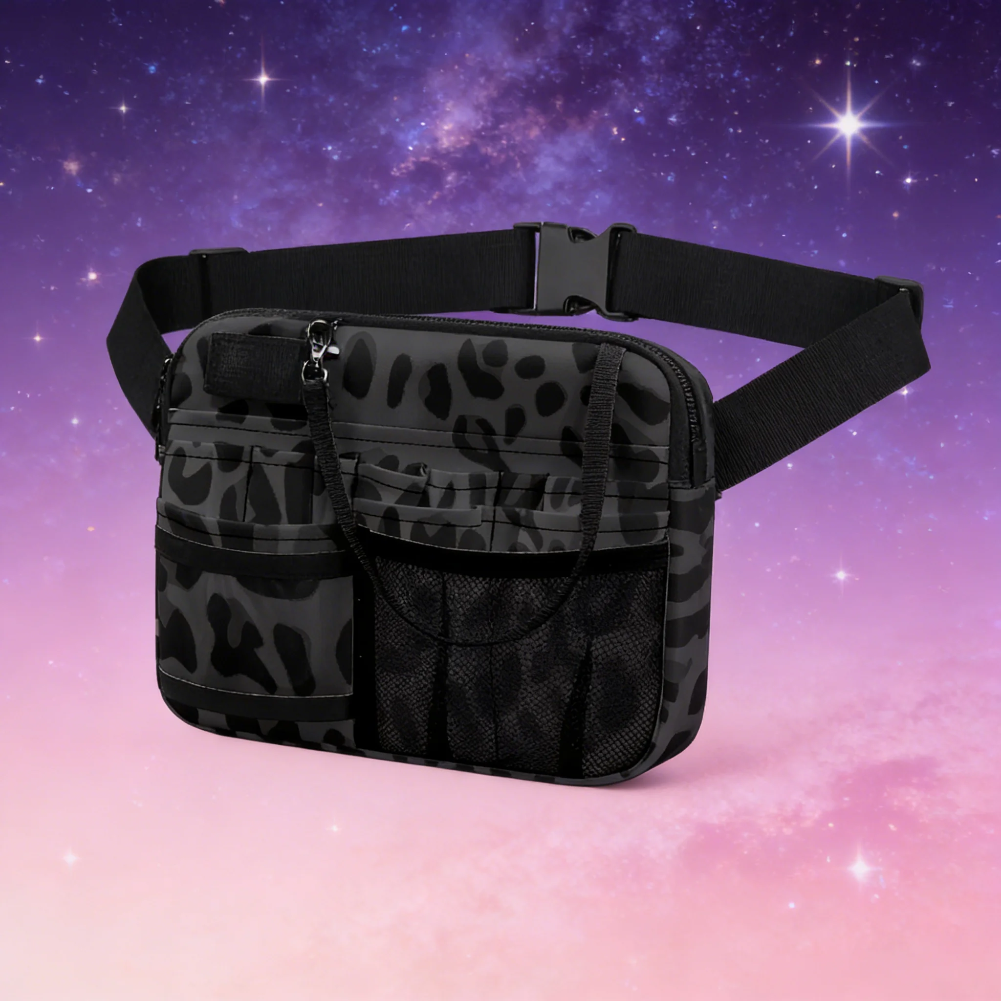 

Vet Work Tool Organizer Waist Bag, Cute Animal Medical Print Multi Pocket Utility Fanny Pack, Adjustable Belt Bag for Veterinari