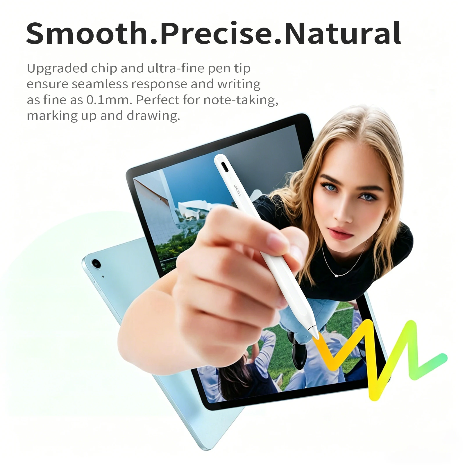 Lápiz Óptico Metapen A8 para Apple Pencil 2018-2026 con Rechazo de Palma y Detección de Inclinación para iPad Air 4 5 Pro 12.9 M4 Mini 6