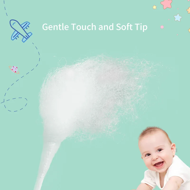 200Pcs/Box Baby Double-headed Cotton Swab Children Cotton Clean Ear Digging Newborn Spiral Head And Ear Spoon Head Swabs