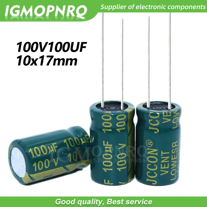 10PCS 100V100UF 10*17mm igmopnrq Aluminum electrolytic capacitor high frequent low impedance 10x17mm