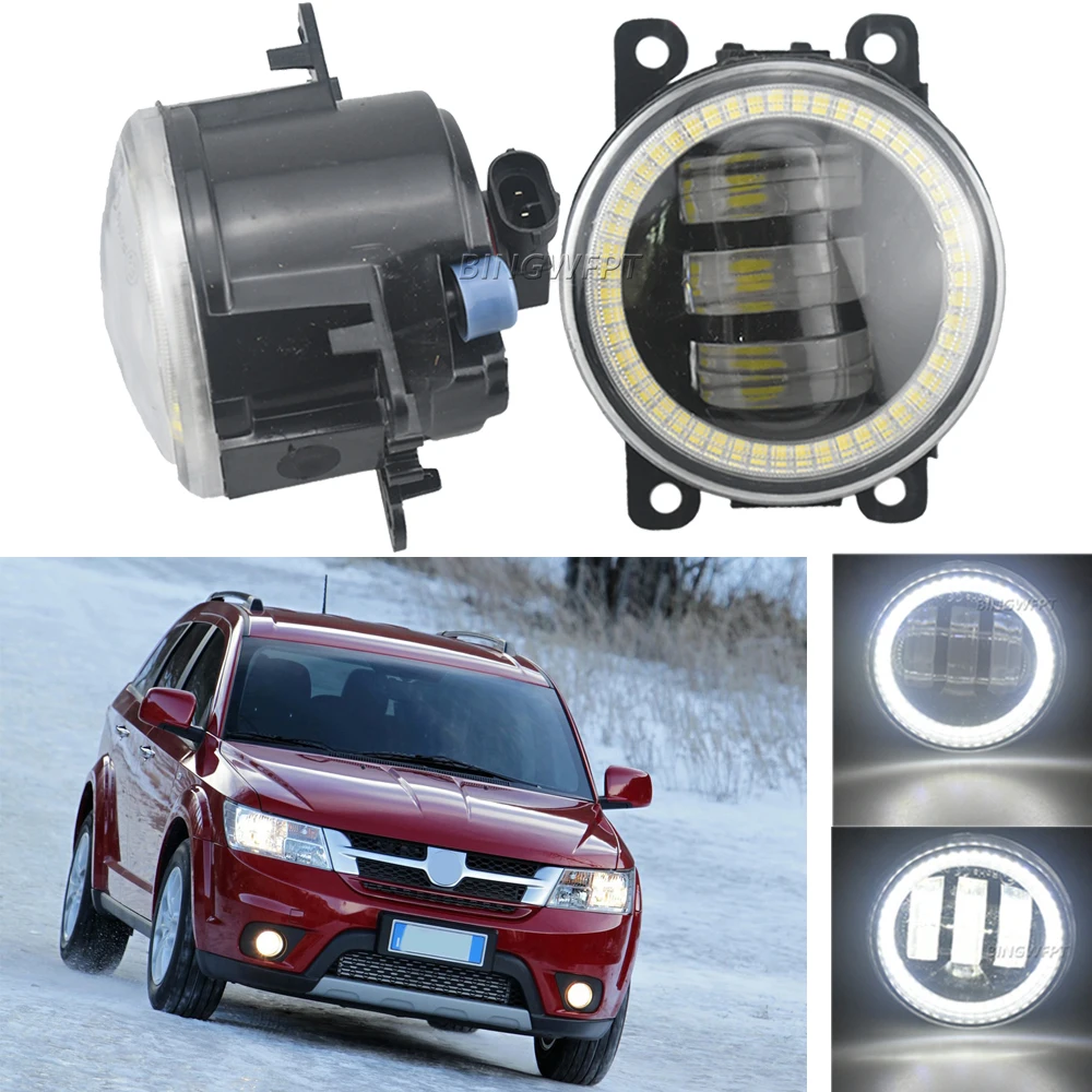 2PCS LED Fog Light Angel Eye Daytime Running Lights For Fiat 500 Panda Punto Evo Freemont 2011- 2015