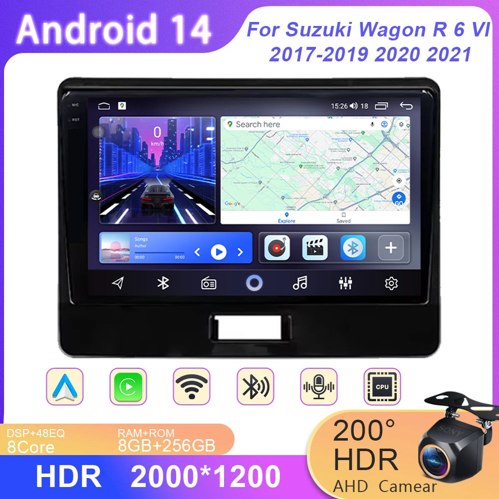 

Android 14 For Suzuki Wagon R 6 VI 2017-2019 2020 2021 Multimedia Car Vehicle Lettore GPS TV Navigation Player No 2 Din DVD RDS