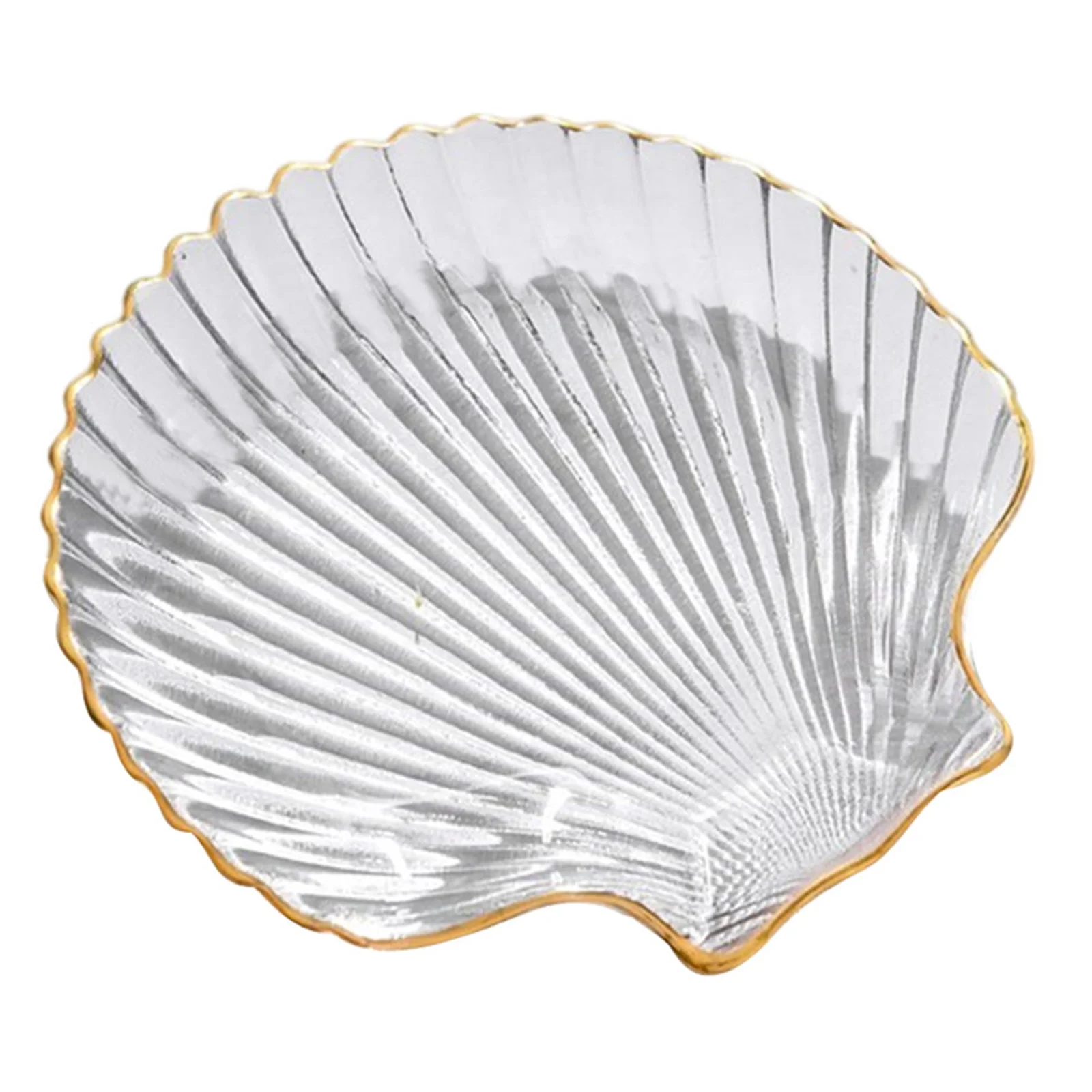 

1Pcs Creative Glass Breakfast Plate Shell Shape Dish for Fruit Salad Kitchen Supply Glass Plates Breakfast Plate