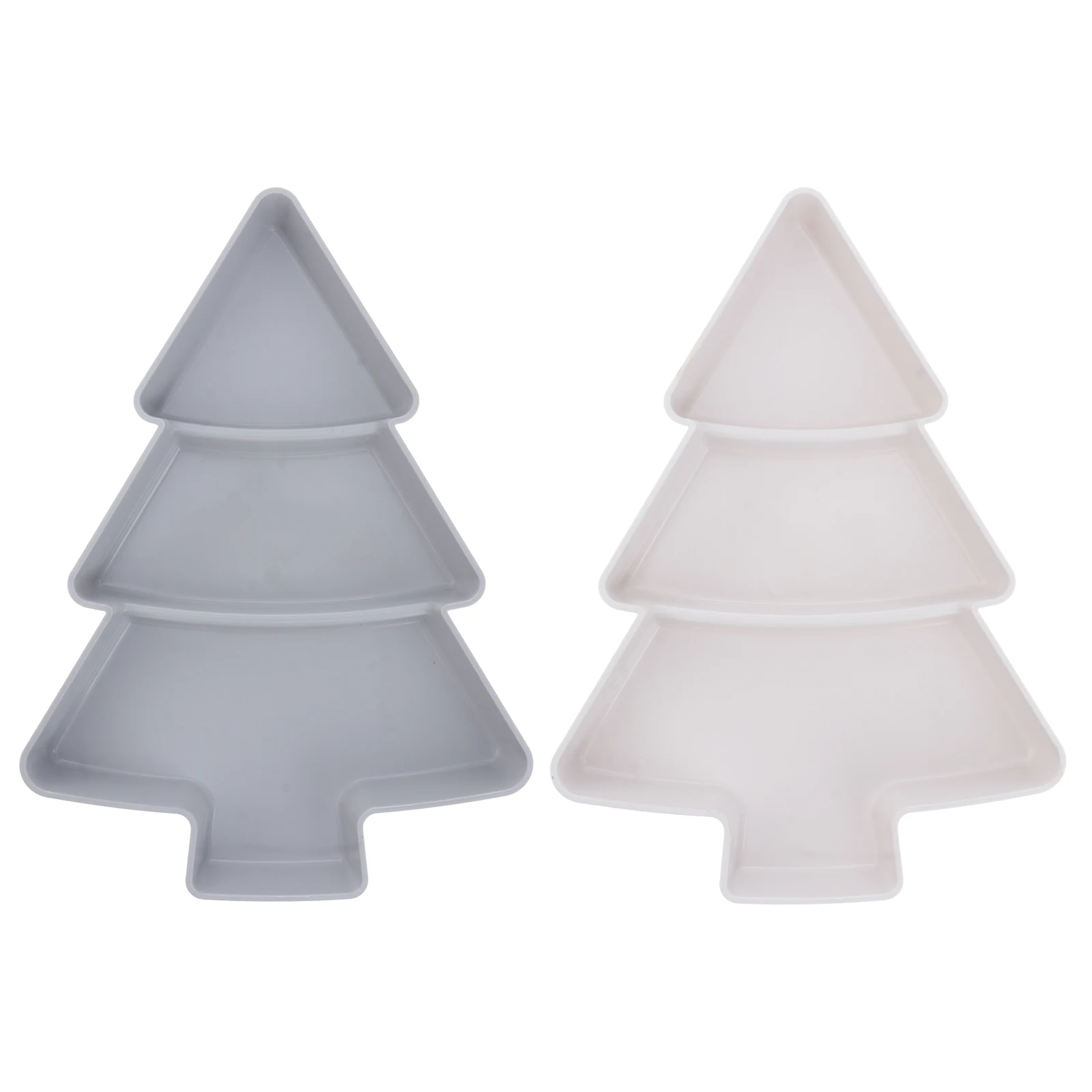 

2pcs Christmas Tree Shaped Snack Tray Plastic Dish Nut Storage Plate Dessert Fruit Tray For Party Wedding Household
