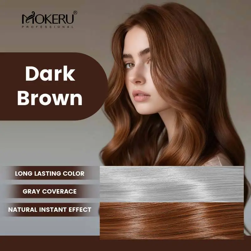 Mokeru Argan Oil Black Hair Dye Shampoo Natural Organic Long Lasting Permanent Gray Hair Color Shampoo for Women Fast Color Dye