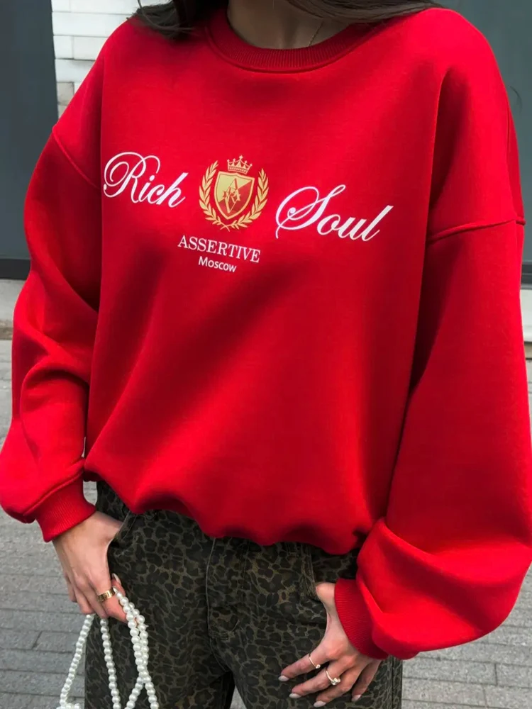 جديد الخريف الشتاء رسالة عادية ملابس منقوشة بكم طويل فضفاض المرأة بلوزات ، سيدة خمر شيك البلوز القمم ، Y2k النساء الملابس #6