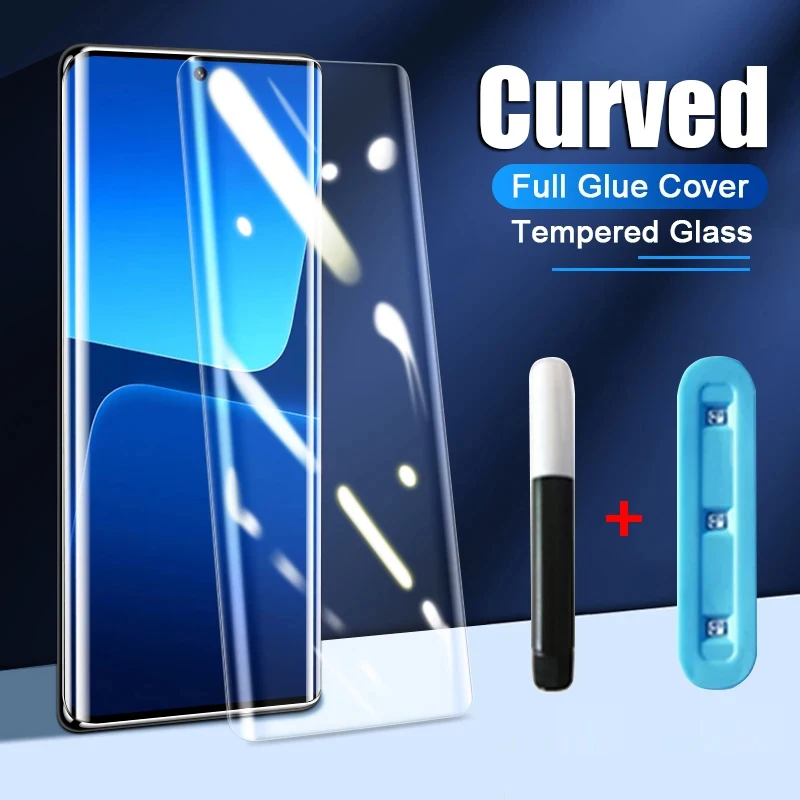 3D Curved Full Glue UV Tempered Glass For Xiaomi Mi 12 11 12S Ultra Pro Screen Protector For Mi 14 Civi MIX 4 note 10 lite 1S 2