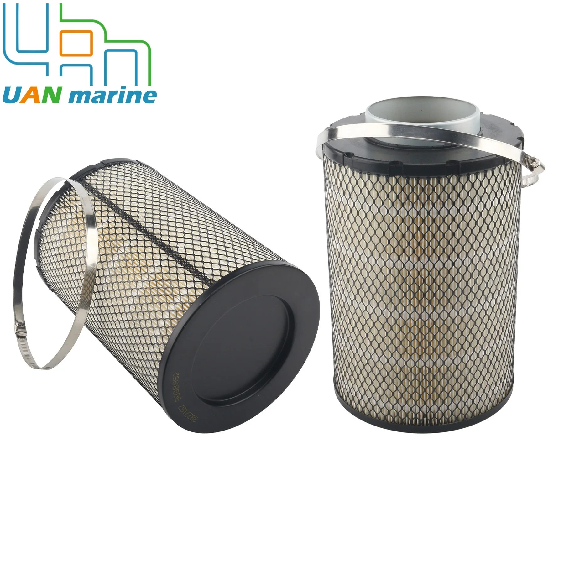2 Pcs Air Filter Insert Diesel Compatible with Volvo Penta TAMD74 TAMD75 Series Marine Engines Models Replaces 3838952 3827167
