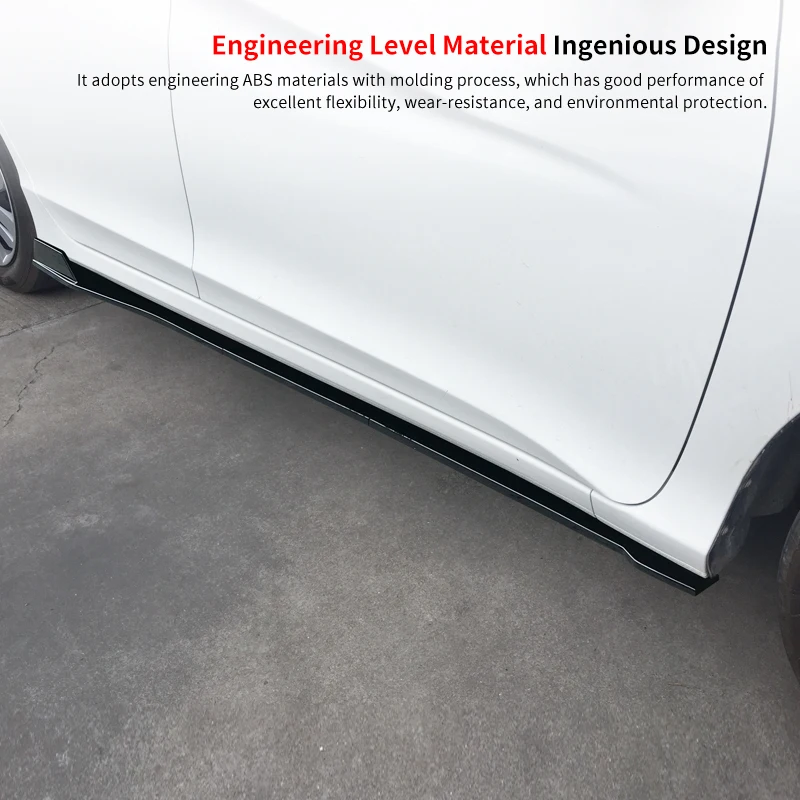

High Quality Car Side Skirts Extensions Splitters Bumper Diffuser Spoiler Aprons Accessories Carbon ABS For Honda City 2014-2019