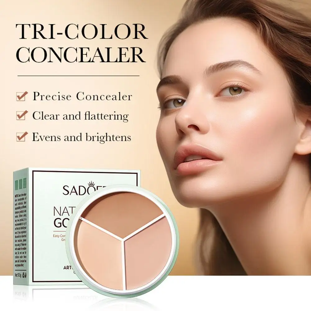 10.5g 3 Colors Concealer Palette Professional Makeup Face Correcting Eye Face Spot Concealer Face Contour Dark Makeup Circl T4O4