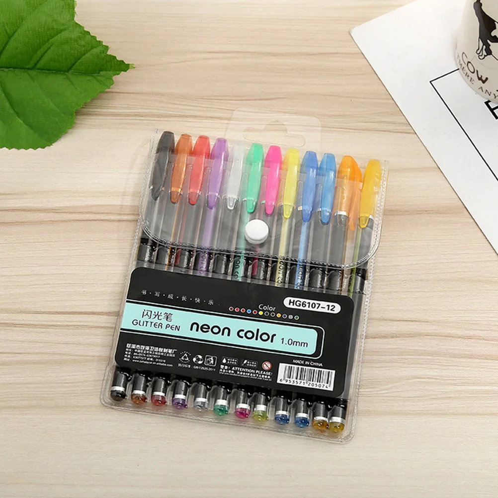 

12 Colors Gel Pens Neon Ink Pen Set for Drawing Painting Scrapbooking Coloring Books Journals Smooth Writing Gel Pens