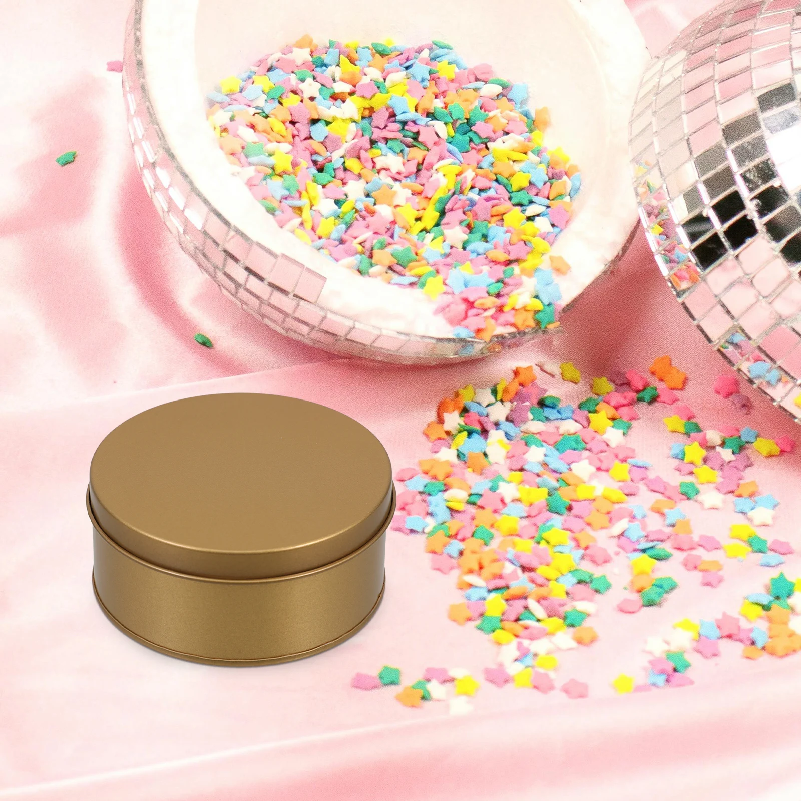 

4Pcs Gift Packaging Box Large Round Tin Storage Box for Cookies Candies Airtight Seal Metal Tin Container Home Office Decorative