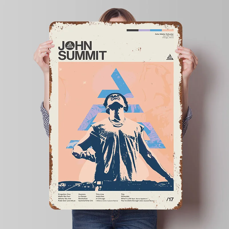 John Summit Metallposter, personalisierte Wandkunst, Retro-Vintage-Blechschilder zur Raumdekoration, Gaming-Haus, Wanddeko, Zuhause