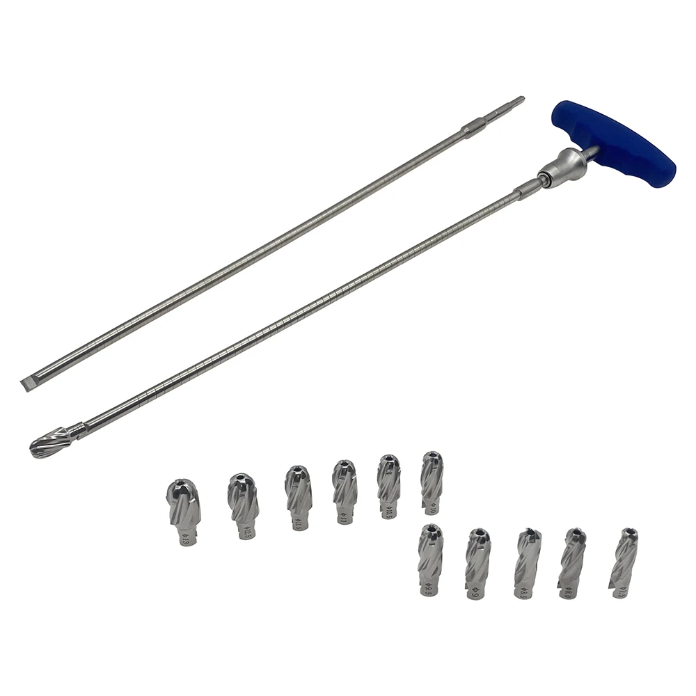 Flexible Reamer Medical Intramedullary Nail Cannulated Soft Drill Bit Set with Sterilization Tray orthopedic surgical instrument