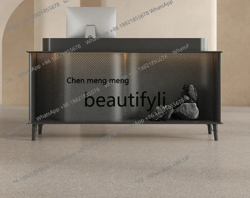 Women's clothing store black with lights front desk reception desk tide store cashier shop creative collection desk