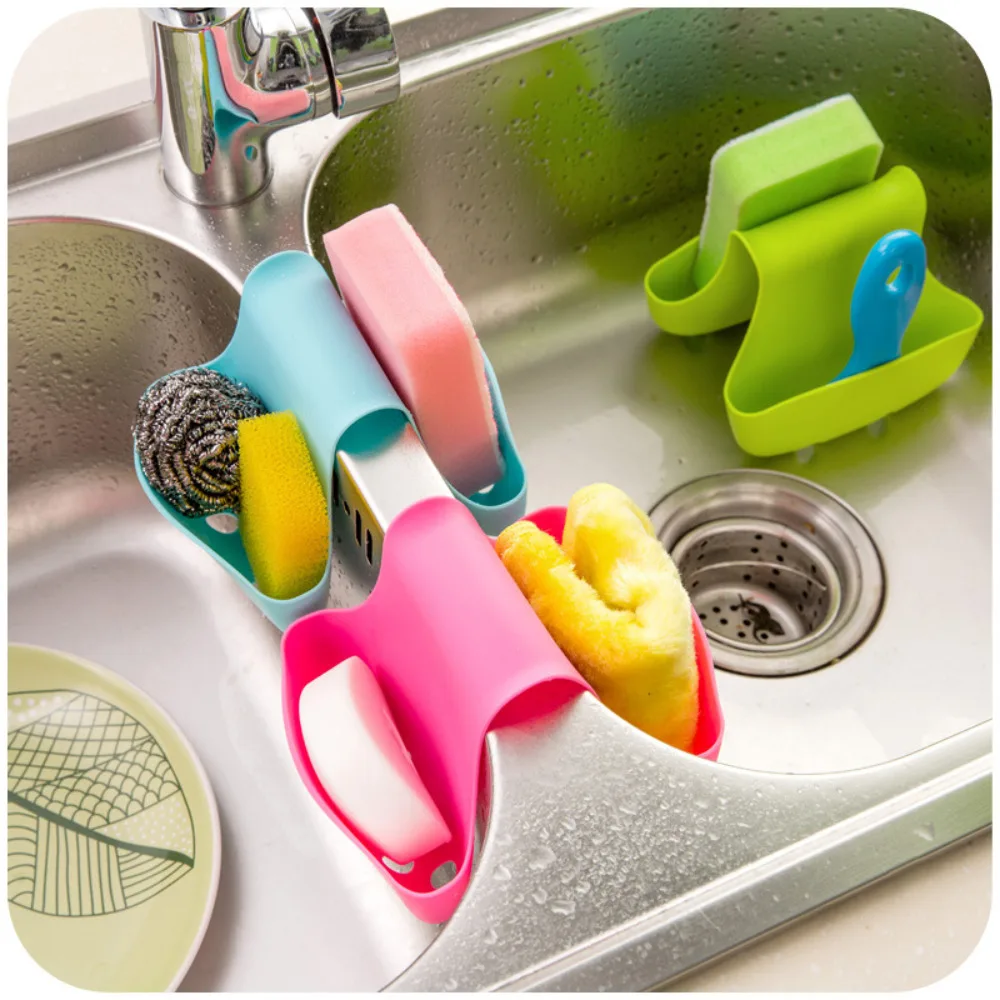 Kitchen sink sponge storage drain bag Saddle-style dual-use debris drain basket rack